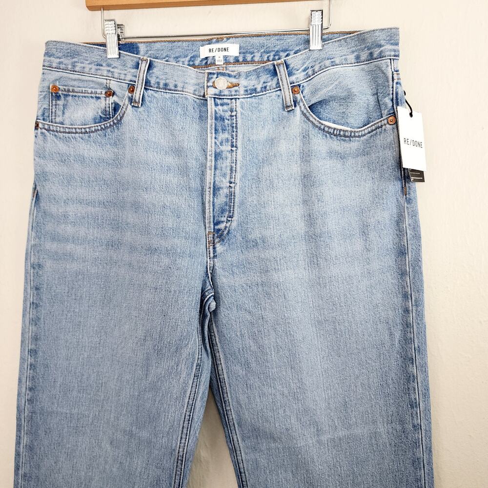NWT RE/DONE 90s Loose Long Straight Leg Jeans Wasted Indigo Rigid Denim Size 30 - Picture 8 of 13